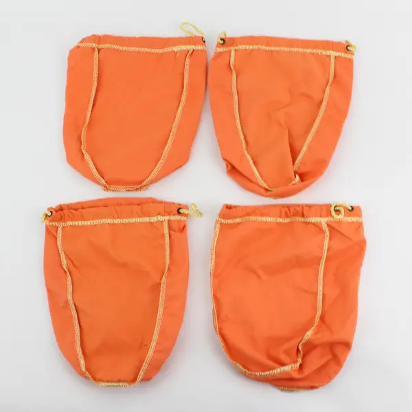 Lot Of 4 Crown Royal 9" Orange  Bags with Drawstrings