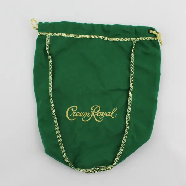 Lot Of 4 Crown Royal 9" And 13" Green  Bags with Drawstrings