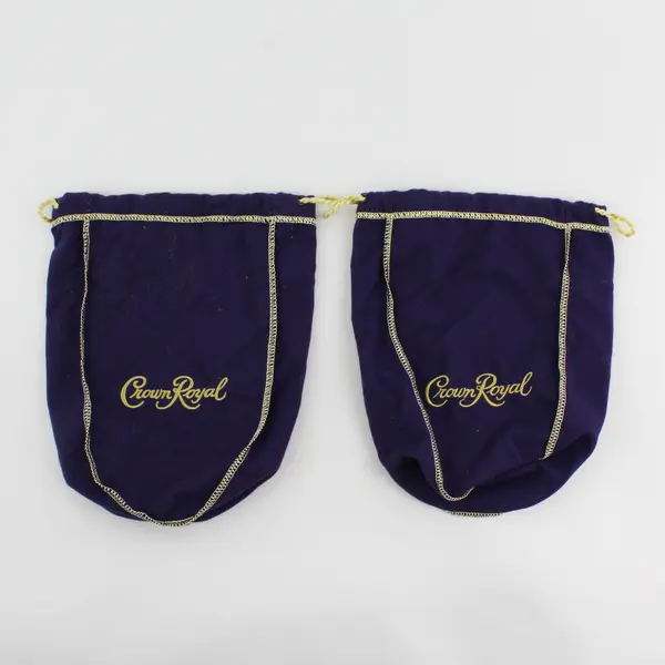 Lot Of 2 Crown Royal 9" Purple  Bags with Drawstrings