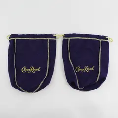 Lot Of 2 Crown Royal 9" Purple  Bags with Drawstrings