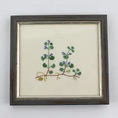 Framed Ground Ivy Counted Stitch Needlework by Ilamae Vinje Warnes Lund