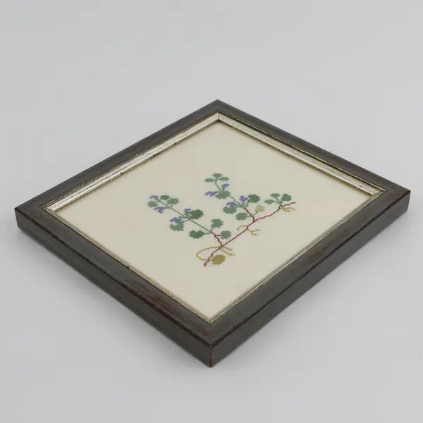 Framed Ground Ivy Counted Stitch Needlework by Ilamae Vinje Warnes Lund