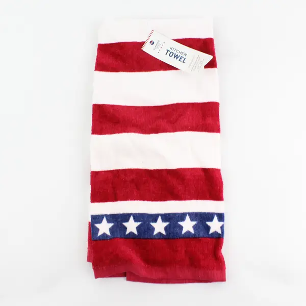 Kohl's 2012 Towel American Flag Patriotic Kitchen Bathroom Red White Blue  24" 