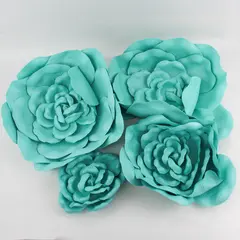 Lot of 4 Hobby Lobby Mint Green Hanging Foam Flowers Wall Decor