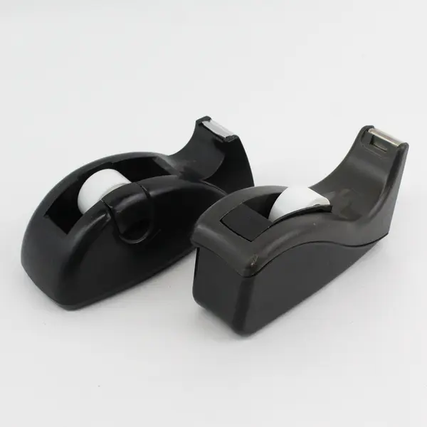 Lot of 2 Black Desk Tape Dispensers, one C60 Scotch, 0.12" Wide Tape