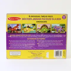 Melissa & Doug Wooden Kids' Jigsaw Puzzles In A Box 12pcs 4/pkg-Dinosaurs