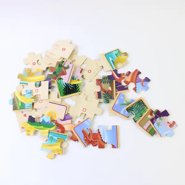 Melissa & Doug Wooden Kids' Jigsaw Puzzles In A Box 12pcs 4/pkg-Dinosaurs