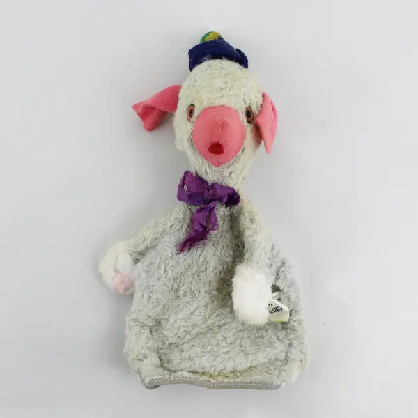 Vintage 1950's Character Novelty Lamb and Hat Hand Puppet - 12" Tall x 8" Wide