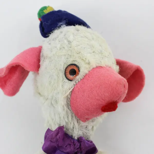 Vintage 1950's Character Novelty Lamb and Hat Hand Puppet - 12" Tall x 8" Wide