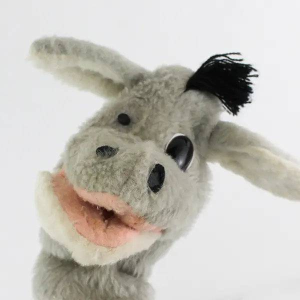 Vintage 1974 Animal Fair Inc. Donkey Hand Puppet - 8" Tall - FLAWS