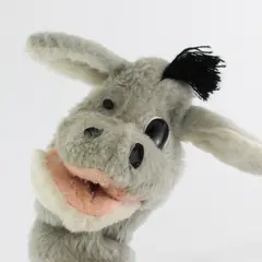 Vintage 1974 Animal Fair Inc. Donkey Hand Puppet - 8" Tall - FLAWS