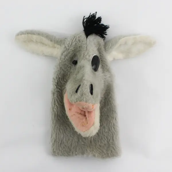 Vintage 1974 Animal Fair Inc. Donkey Hand Puppet - 8" Tall - FLAWS