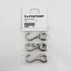 Ikea FINTORP Design Carina Bengs Hooks 3" Silver Kitchen Bath Rod Steel Pkg Of 3