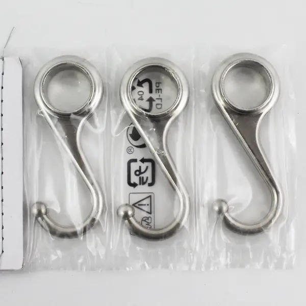 Ikea FINTORP Design Carina Bengs Hooks 3" Silver Kitchen Bath Rod Steel Pkg Of 3