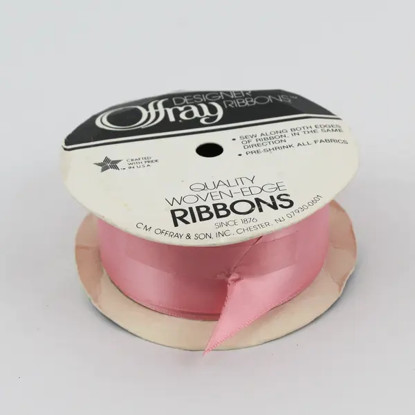Lot of 2 Spools of Vintage Curling Ribbon Berwick/Offray Black & Pink, 1 New