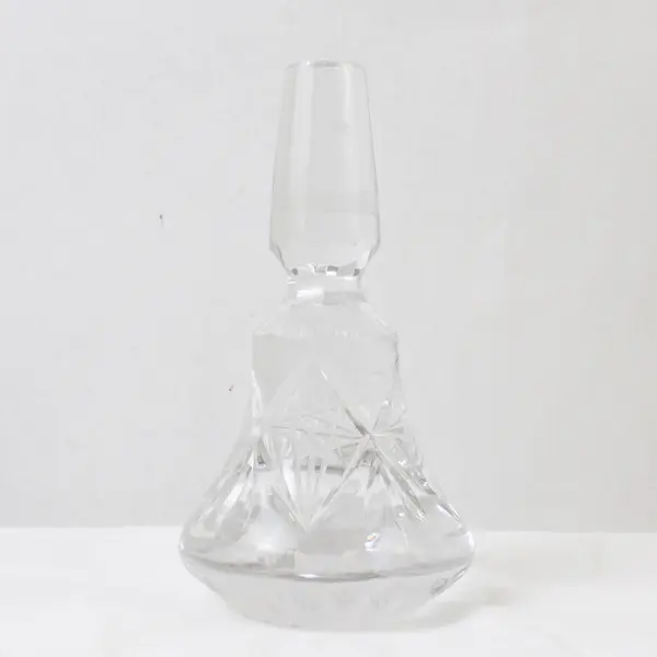 Unbranded Clear Pressed/Etched With Star Pattern Glass Large Decanter Stopper