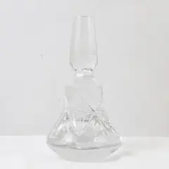 Unbranded Clear Pressed/Etched With Star Pattern Glass Large Decanter Stopper