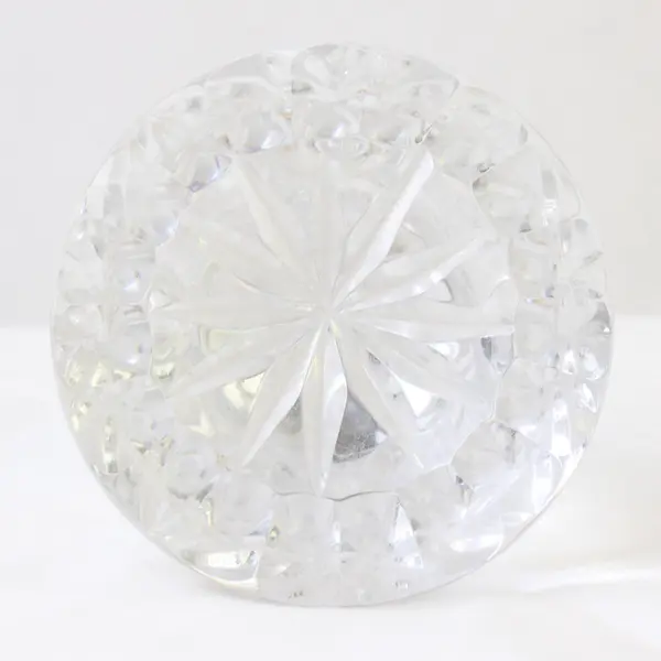 Unbranded Clear Pressed/Etched With Star Pattern Glass Large Decanter Stopper