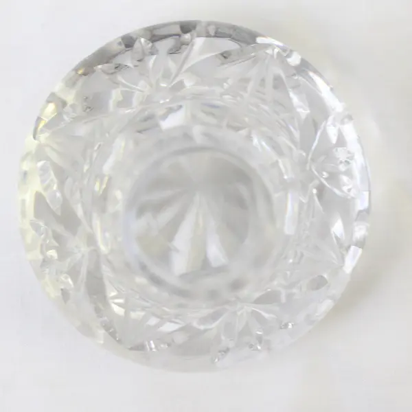 Unbranded Clear Pressed/Etched With Star Pattern Glass Large Decanter Stopper
