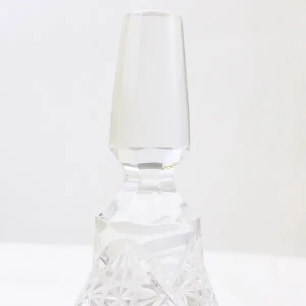 Unbranded Clear Pressed/Etched With Star Pattern Glass Large Decanter Stopper