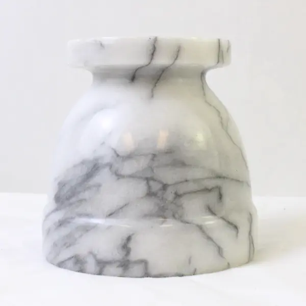 Set Of 2 Unbranded Small White/Gray Marble 4.25" Tall Mortar And Pestle Set