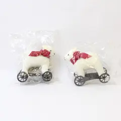 Lot of 2 Midwest of Cannon Falls Hometown Collection Sheep on Wheels Ornaments