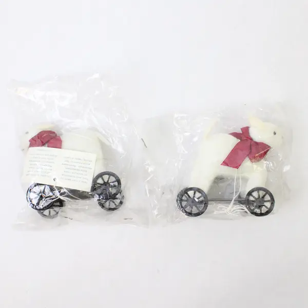 Lot of 2 Midwest of Cannon Falls Hometown Collection Sheep on Wheels Ornaments