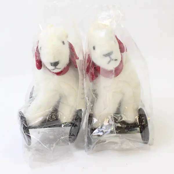 Lot of 2 Midwest of Cannon Falls Hometown Collection Sheep on Wheels Ornaments