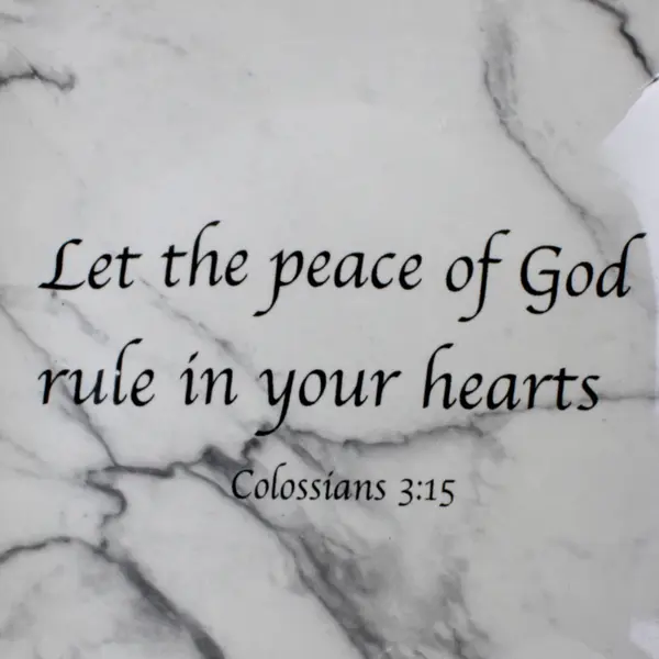 Everson Designer's Choice By Coventry Marble Print "Col 3:15" Square Bowl 8"