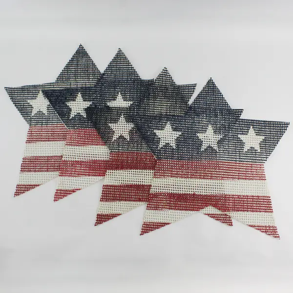 Set of 4 Star Shaped Red White And Blue Stars And Stripes Placemats