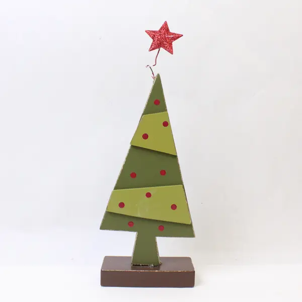 Set of Decorative Wooden Christmas Blocks W/Tree Holiday Collectible
