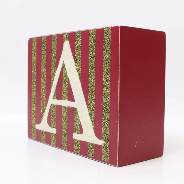 Set of Decorative Wooden Christmas Blocks W/Tree Holiday Collectible