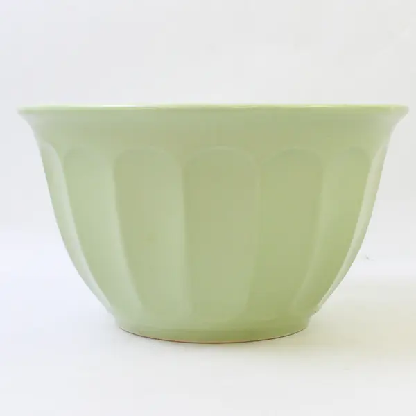 Everyday Gibson Solid Light Green Color Round Ceramic Large Mixing Bowl 8.5"