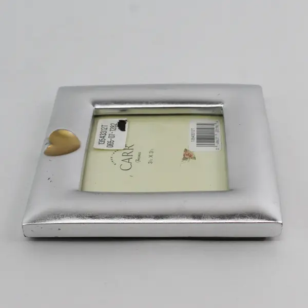 Carr Frames Silver Wood Photo Frame With Gold Heart Indent 3.5" x 3.5"