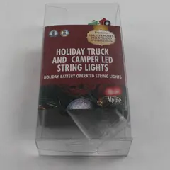 Alpine Truck w/ Christmas Tree 10 LED String Lights Holiday Decor 6in