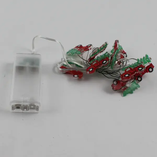 Alpine Truck w/ Christmas Tree 10 LED String Lights Holiday Decor 6in