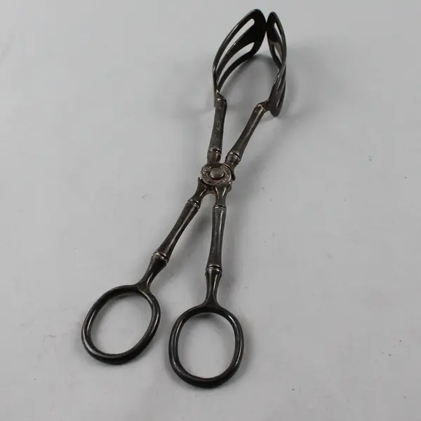 Vintage E.P. Zinc Landes Italy Silver Plated Salad Tongs 9"