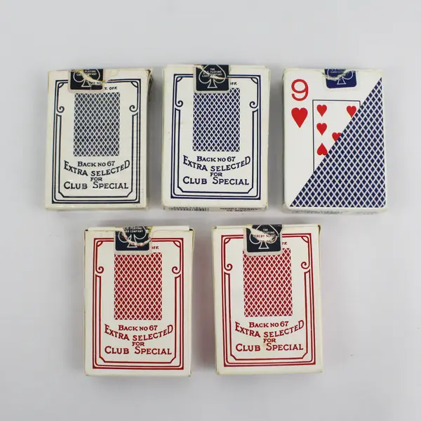 Lot of 5 Decks of Bee No. 92 Club Special Standard Playing Cards 