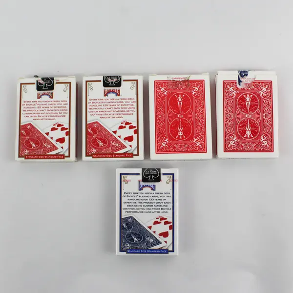Lot of 5 Decks of Bicycle Standard And Rider Back Playing Cards