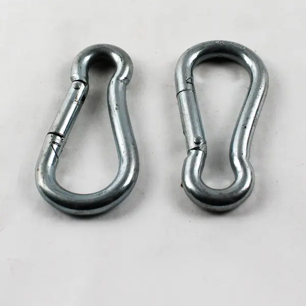 Lot of 2 Stainless Steel Carabiners Spring Gate Keychain Clips 4.5"