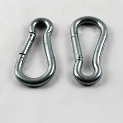 Lot of 2 Stainless Steel Carabiners Spring Gate Keychain Clips 4.5"