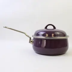 Vitrex Spain Eggplant Purple Enamel Steel 8 Inch Saucepan With Matching Lid