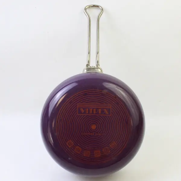 Vitrex Spain Eggplant Purple Enamel Steel 8 Inch Saucepan With Matching Lid