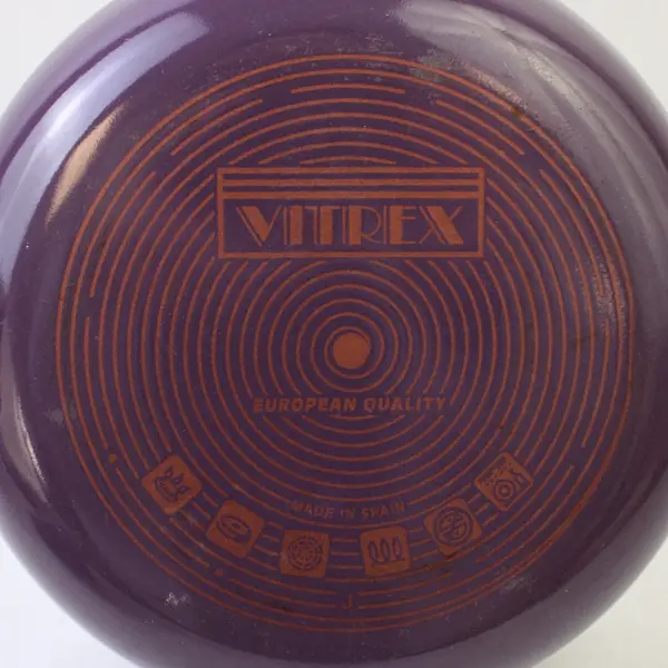 Vitrex Spain Eggplant Purple Enamel Steel 8 Inch Saucepan With Matching Lid
