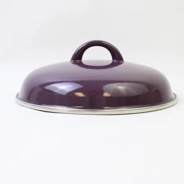 Vitrex Spain Eggplant Purple Enamel Steel 8 Inch Saucepan With Matching Lid
