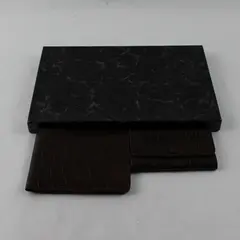 Brown Crocodile-Embossed Leather Men's Wallet & Matching Key Case (Snap Broken)