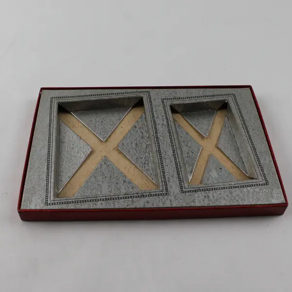 Brown Crocodile-Embossed Leather Men's Wallet & Matching Key Case (Snap Broken)