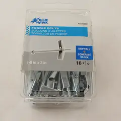 Blue Hawk 16-Pack 1/8 x 3 in Toggle Bolts Hollow Wall Anchors