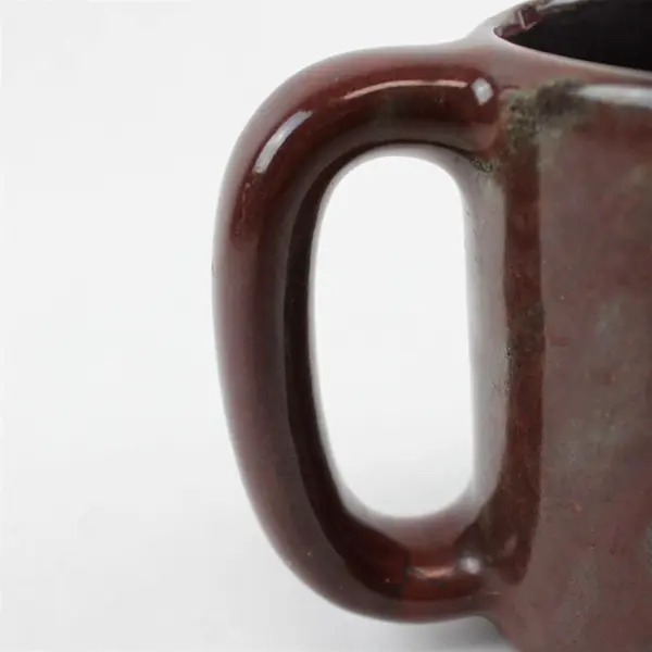 Handmade Mira Mexico Brown Instrument Patterned Large Stoneware Mug 4.5" Tall