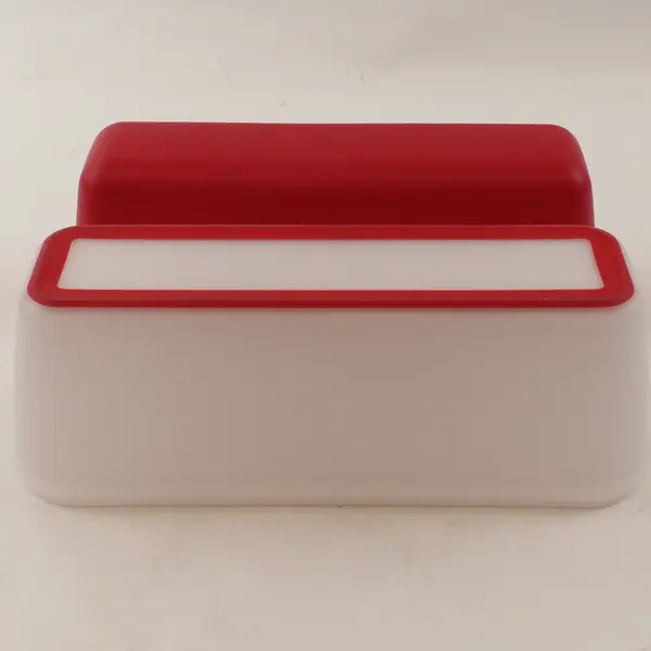 StarPack White and Red Rectangular Food Storage Container 11" x 3.5" x 4"